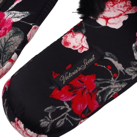 VICTORIA’S SECRET • Peonies Fur Trim Slippers - Picture 7 of 8
